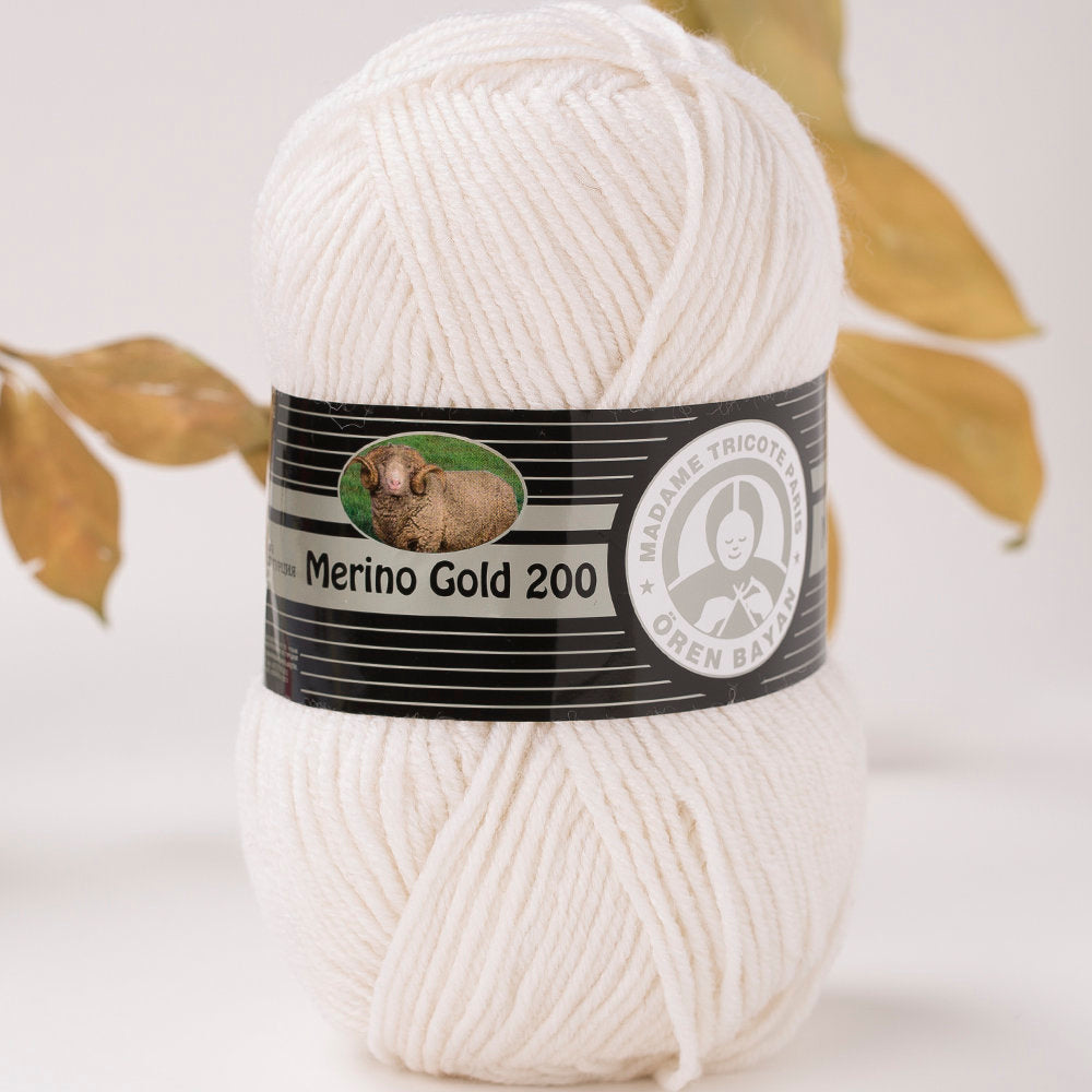 Örenbayan Merino Gold 200 Beyaz El Örgü İpi - 100-1842